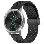For Garmin VivoMove Luxe 20mm Folding Magnetic Clasp Silicone Watch Band(Black)
