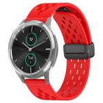 For Garmin VivoMove Luxe 20mm Folding Magnetic Clasp Silicone Watch Band(Red)