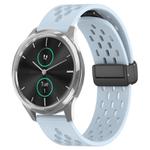 For Garmin VivoMove Luxe 20mm Folding Magnetic Clasp Silicone Watch Band(Light Blue)
