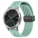 For Garmin VivoMove Luxe 20mm Folding Magnetic Clasp Silicone Watch Band(Teal)