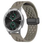 For Garmin VivoMove Luxe 20mm Folding Magnetic Clasp Silicone Watch Band(Space Ash)