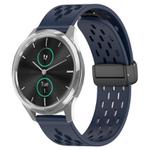 For Garmin VivoMove Luxe 20mm Folding Magnetic Clasp Silicone Watch Band(Midnight Blue)