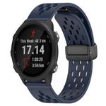 For Garmin Forerunner 245 20mm Folding Magnetic Clasp Silicone Watch Band(Midnight Blue)