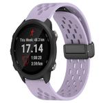 For Garmin Forerunner 245 20mm Folding Magnetic Clasp Silicone Watch Band(Purple)