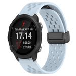 For Garmin Forerunner 245 Music 20mm Folding Magnetic Clasp Silicone Watch Band(Light Blue)