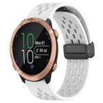 For Garmin Forerunner 645 20mm Folding Magnetic Clasp Silicone Watch Band(White)