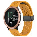 For Garmin Forerunner 645 20mm Folding Magnetic Clasp Silicone Watch Band(Yellow)