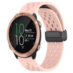 For Garmin Forerunner 645 20mm Folding Magnetic Clasp Silicone Watch Band(Pink)
