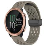 For Garmin Forerunner 645 20mm Folding Magnetic Clasp Silicone Watch Band(Space Ash)