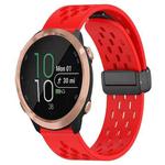 For Garmin Forerunner 645 Music 20mm Folding Magnetic Clasp Silicone Watch Band(Red)