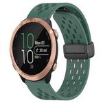 For Garmin Forerunner 645 Music 20mm Folding Magnetic Clasp Silicone Watch Band(Dark Green)