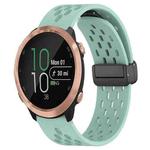 For Garmin Forerunner 645 Music 20mm Folding Magnetic Clasp Silicone Watch Band(Teal)