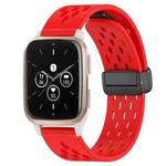 For Garmin Forerunner Sq2 Music 20mm Folding Magnetic Clasp Silicone Watch Band(Red)