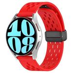 For Samsung Galaxy Watch 6 44mm 20mm Folding Magnetic Clasp Silicone Watch Band(Red)