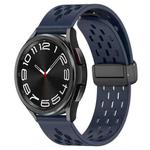 For Samsung Galaxy Watch 6 Classic 47mm 20mm Folding Magnetic Clasp Silicone Watch Band(Midnight Blue)