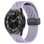 For Samsung Galaxy Watch 6 Classic 47mm 20mm Folding Magnetic Clasp Silicone Watch Band(Purple)