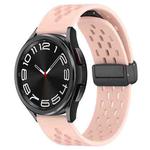 For Samsung Galaxy Watch 6 Classic 43mm 20mm Folding Magnetic Clasp Silicone Watch Band(Pink)