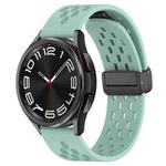 For Samsung Galaxy Watch 6 Classic 43mm 20mm Folding Magnetic Clasp Silicone Watch Band(Teal)