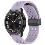 For Samsung Galaxy Watch 6 Classic 43mm 20mm Folding Magnetic Clasp Silicone Watch Band(Purple)