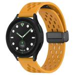 For Samsung Galaxy watch 5 Pro Golf Edition 20mm Folding Magnetic Clasp Silicone Watch Band(Yellow)