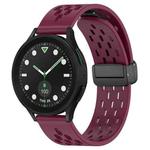 For Samsung Galaxy watch 5 Pro Golf Edition 20mm Folding Magnetic Clasp Silicone Watch Band(Wine Red)