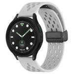 For Samsung Galaxy watch 5 Pro Golf Edition 20mm Folding Magnetic Clasp Silicone Watch Band(Light Grey)