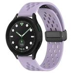 For Samsung Galaxy watch 5 Pro Golf Edition 20mm Folding Magnetic Clasp Silicone Watch Band(Purple)