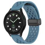 For Samsung Galaxy watch 5 Golf Edition 20mm Folding Magnetic Clasp Silicone Watch Band(Blue)