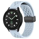 For Samsung Galaxy watch 5 Golf Edition 20mm Folding Magnetic Clasp Silicone Watch Band(Light Blue)