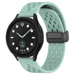 For Samsung Galaxy watch 5 Golf Edition 20mm Folding Magnetic Clasp Silicone Watch Band(Teal)