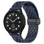 For Samsung Galaxy watch 5 Golf Edition 20mm Folding Magnetic Clasp Silicone Watch Band(Midnight Blue)