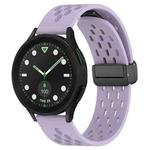 For Samsung Galaxy watch 5 Golf Edition 20mm Folding Magnetic Clasp Silicone Watch Band(Purple)