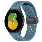 For Samsung Galaxy Watch 5  44mm 20mm Folding Magnetic Clasp Silicone Watch Band(Blue)