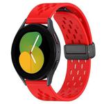 For Samsung Galaxy Watch 5  40mm 20mm Folding Magnetic Clasp Silicone Watch Band(Red)