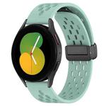 For Samsung Galaxy Watch 5  40mm 20mm Folding Magnetic Clasp Silicone Watch Band(Teal)