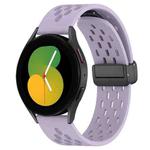 For Samsung Galaxy Watch 5  40mm 20mm Folding Magnetic Clasp Silicone Watch Band(Purple)