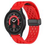 For Samsung Galaxy Watch 5 Pro  45mm 20mm Folding Magnetic Clasp Silicone Watch Band(Red)