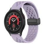 For Samsung Galaxy Watch 5 Pro  45mm 20mm Folding Magnetic Clasp Silicone Watch Band(Purple)