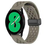 For Samsung Galaxy Watch 4 44mm 20mm Folding Magnetic Clasp Silicone Watch Band(Space Ash)