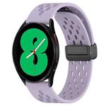 For Samsung Galaxy Watch 4 44mm 20mm Folding Magnetic Clasp Silicone Watch Band(Purple)