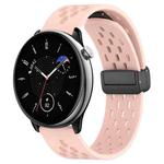 For Amazfit GTR Mini 20mm Folding Magnetic Clasp Silicone Watch Band(Pink)