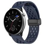 For Amazfit GTR Mini 20mm Folding Magnetic Clasp Silicone Watch Band(Midnight Blue)