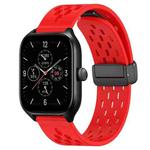 For Amazfit GTS 4 20mm Folding Magnetic Clasp Silicone Watch Band(Red)