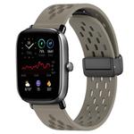 For Amazfit GTS 2 Mini 20mm Folding Magnetic Clasp Silicone Watch Band(Space Ash)