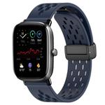 For Amazfit GTS 2 Mini 20mm Folding Magnetic Clasp Silicone Watch Band(Midnight Blue)