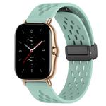 For Amazfit GTS 2 20mm Folding Magnetic Clasp Silicone Watch Band(Water Duck)