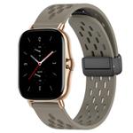 For Amazfit GTS 2 20mm Folding Magnetic Clasp Silicone Watch Band(Space Ash)
