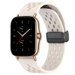 For Amazfit GTS 2 20mm Folding Magnetic Clasp Silicone Watch Band(Starlight)
