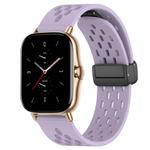 For Amazfit GTS 2 20mm Folding Magnetic Clasp Silicone Watch Band(Purple)
