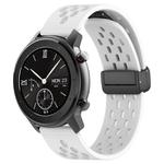 For Amazfit GTR 42mm 20mm Folding Magnetic Clasp Silicone Watch Band(White)